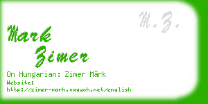mark zimer business card